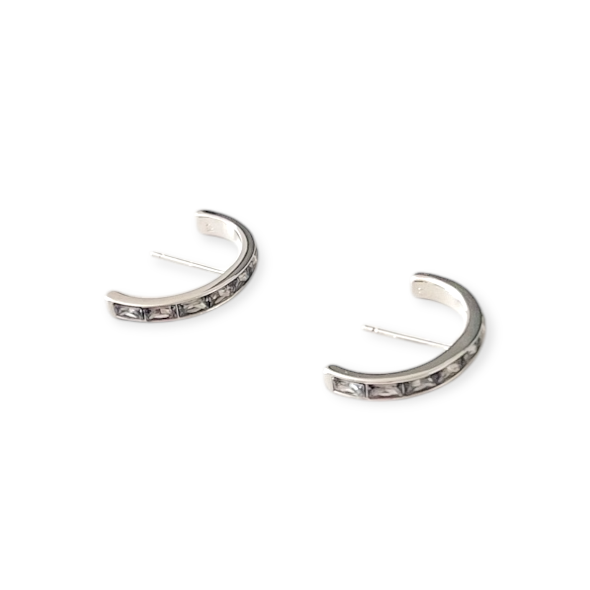 Jack Silver Statement Stud in Charcoal Gray Crystal