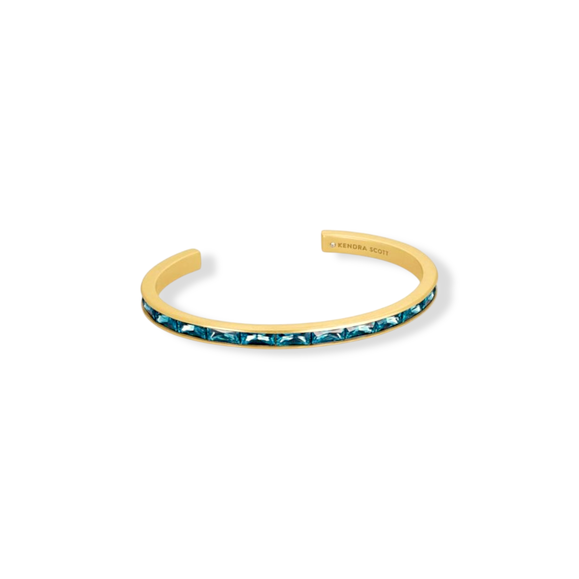 Jack Vintage Gold Tone Cuff Bracelet in Teal Crystal