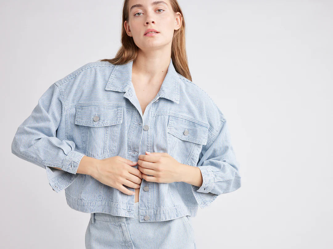 Joelle Classic Jacket Denim stripe