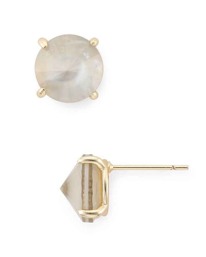 Jolie Gold Stud Grey Illusion Earrings