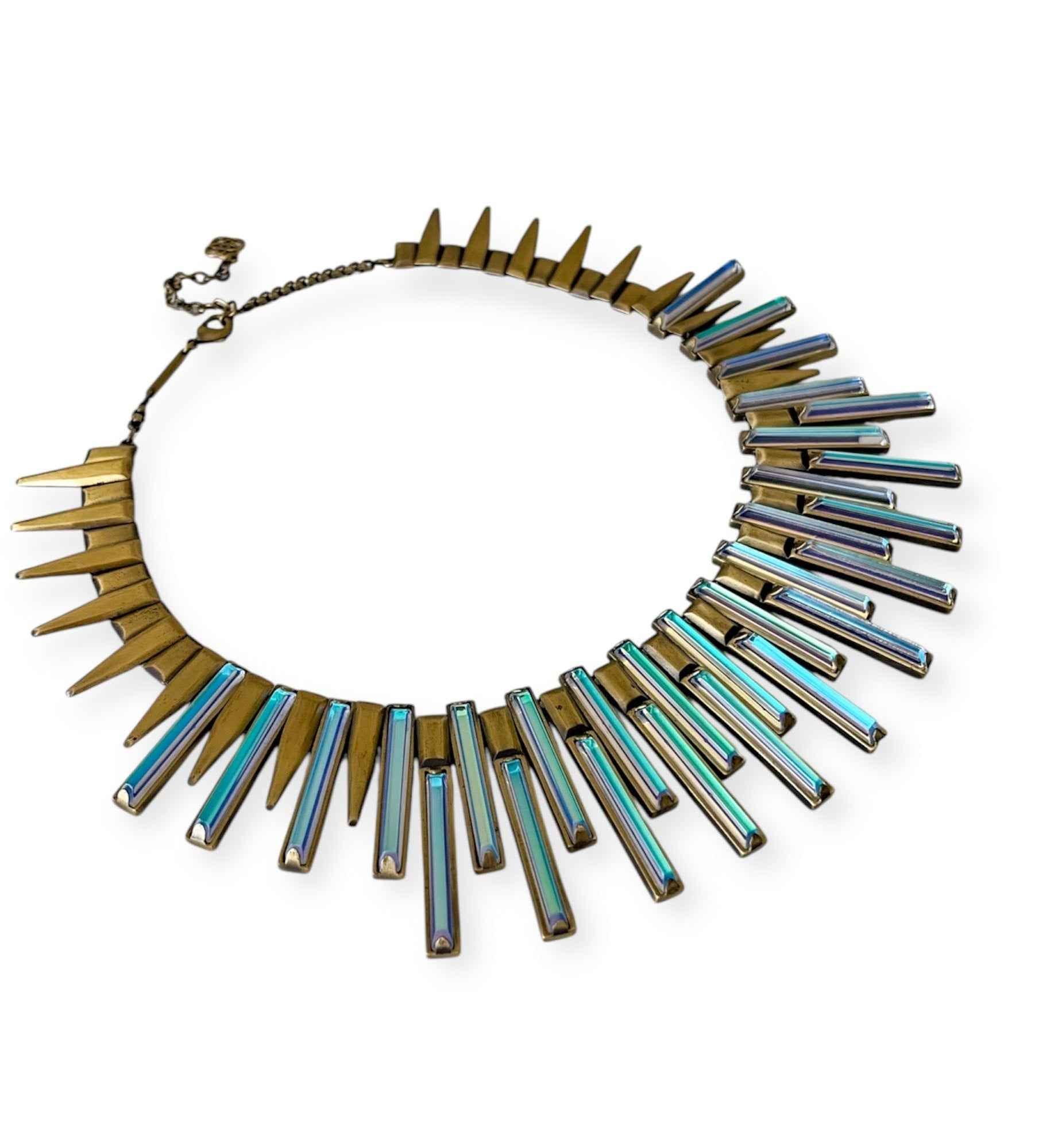 Kaplan Statement Necklace in Antique Brass