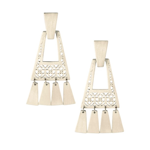 Kase Fringe Small Statement Earring in Bright Silver
