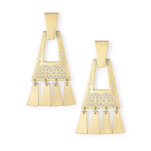 Kase Fringe Small Statement Earring in Gold
