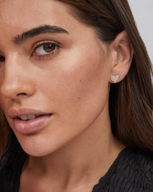 Ari Heart Gold Iridescent Stud Earrings