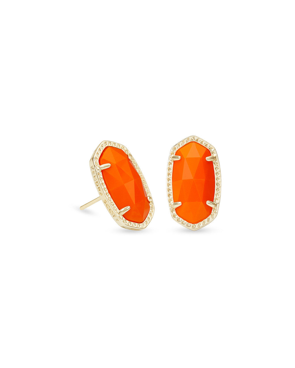 Ellie Gold Stud Earrings in Orange