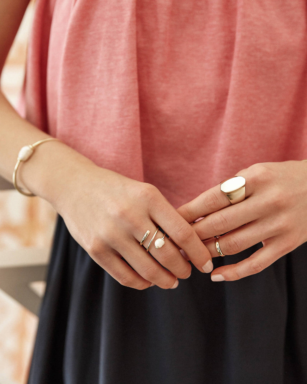 Jayla Gold Ring Baroque Pearl