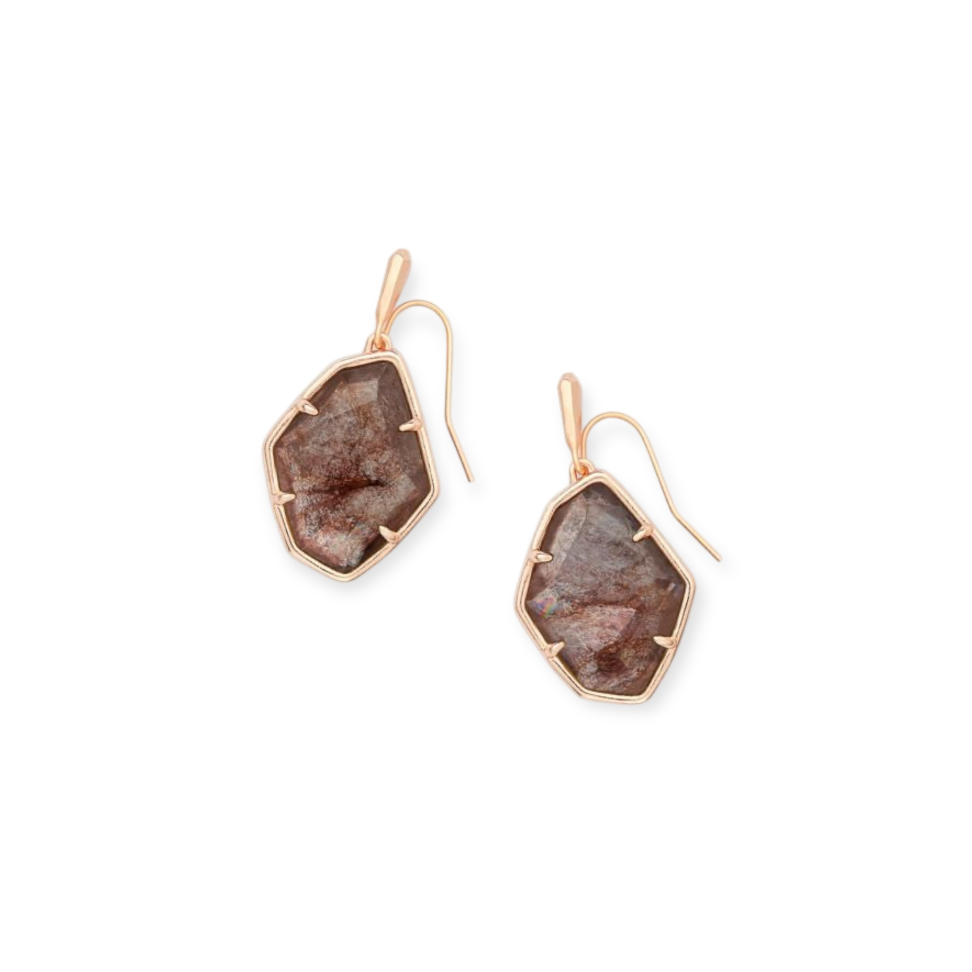 Kendra Scott Dax Rose Gold Earrings in Sable Mica