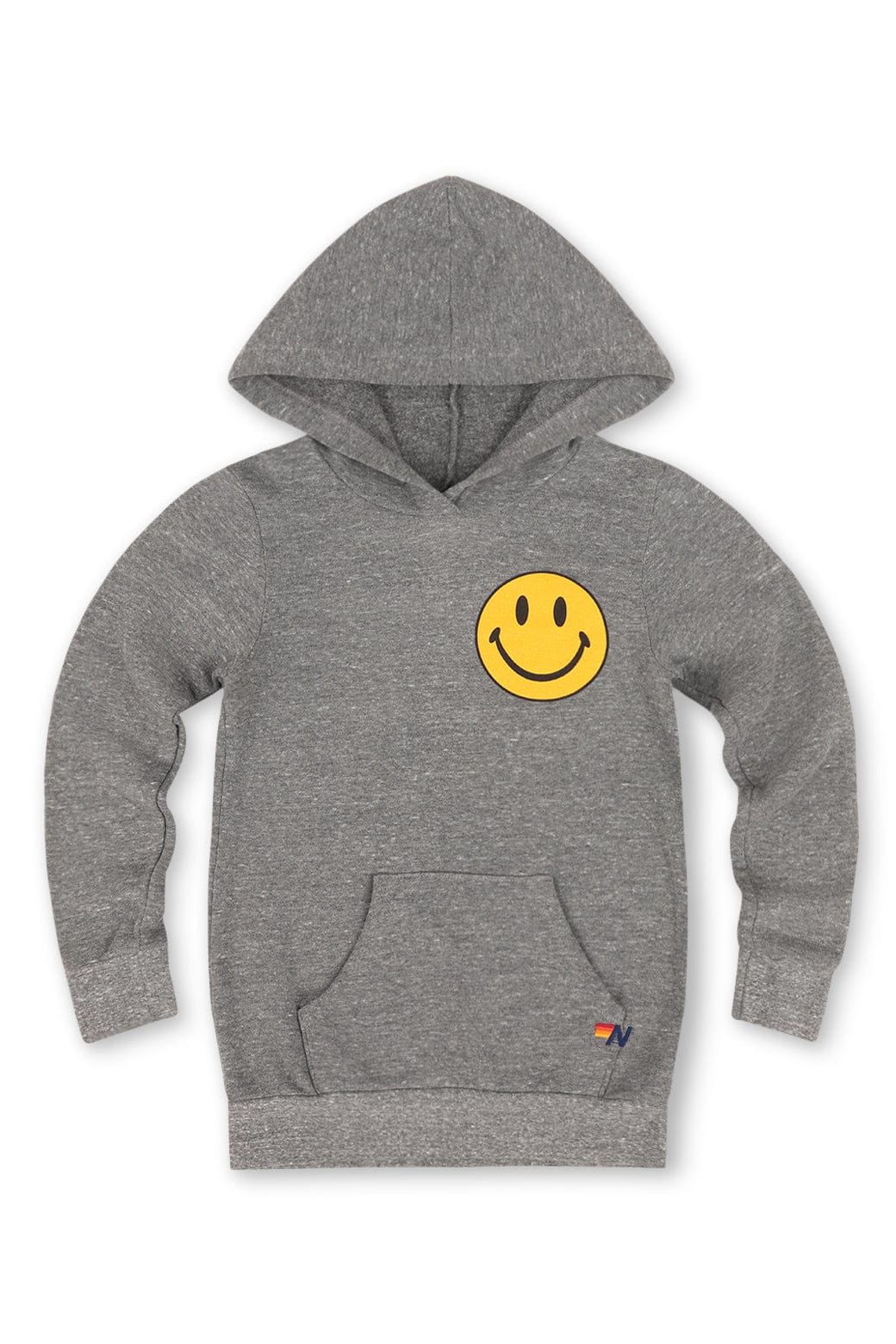Kids Smiley 2 Pullover Hoodie- Heather Grey