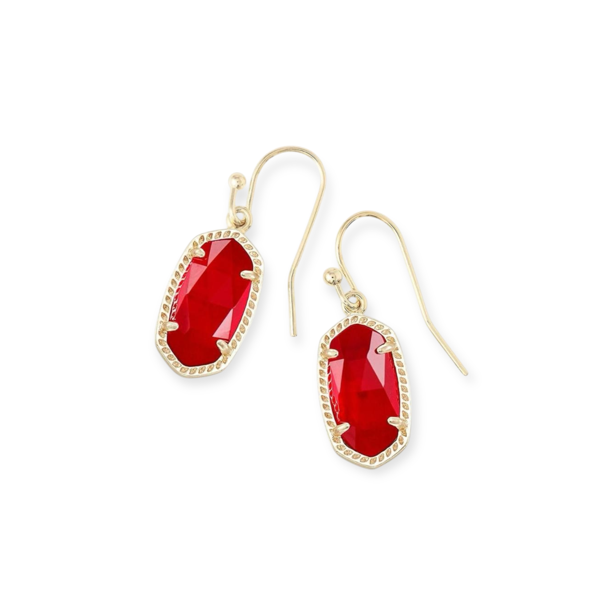 Lee Cherry Red Illusion Gold Earrings