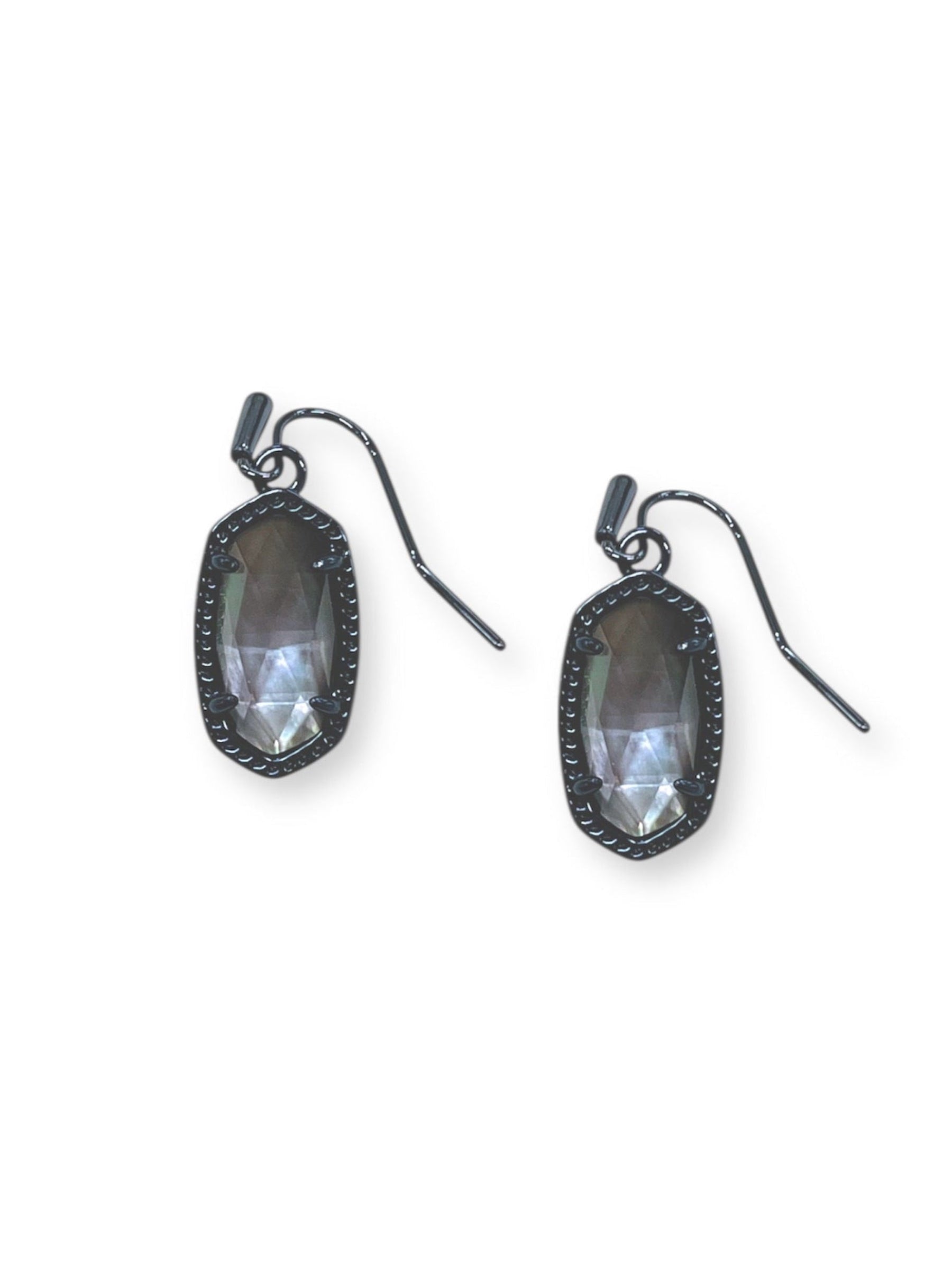 Lee Navy Gunmetal Earrings in Iridescent Slate
