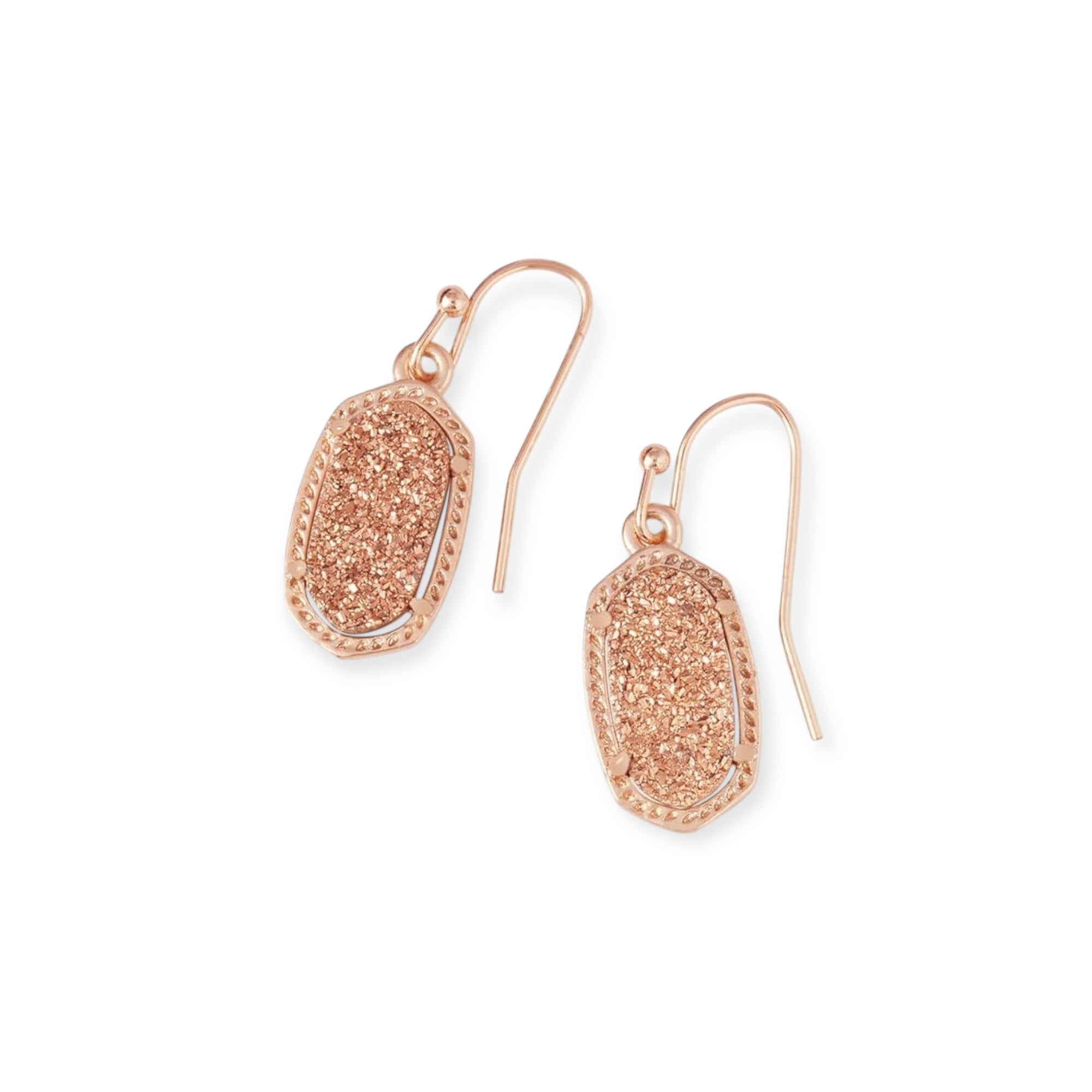 Lee Rose Gold Earrings in Rose Gold Drusy