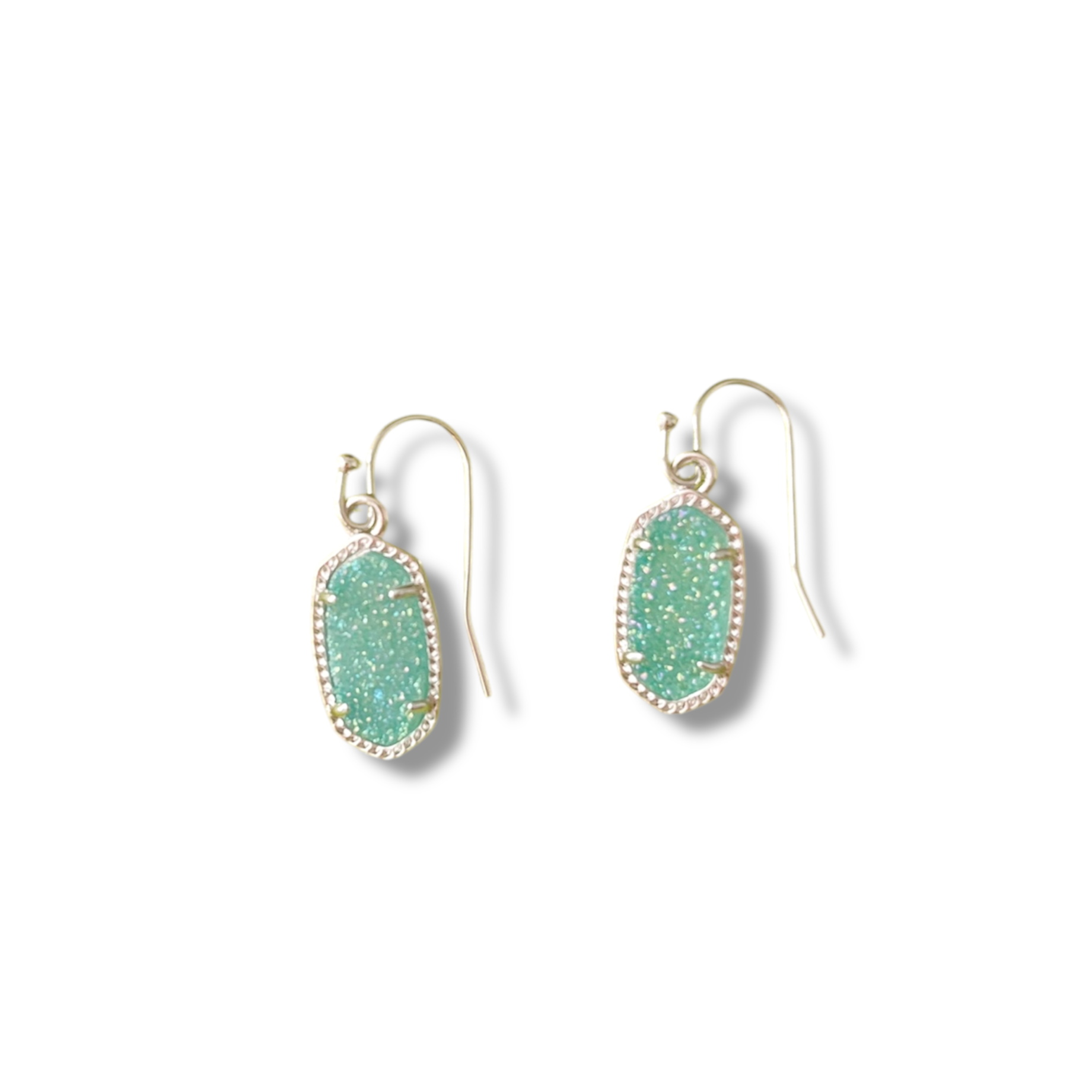 Lee Silver Earrings in Teal Drusy
