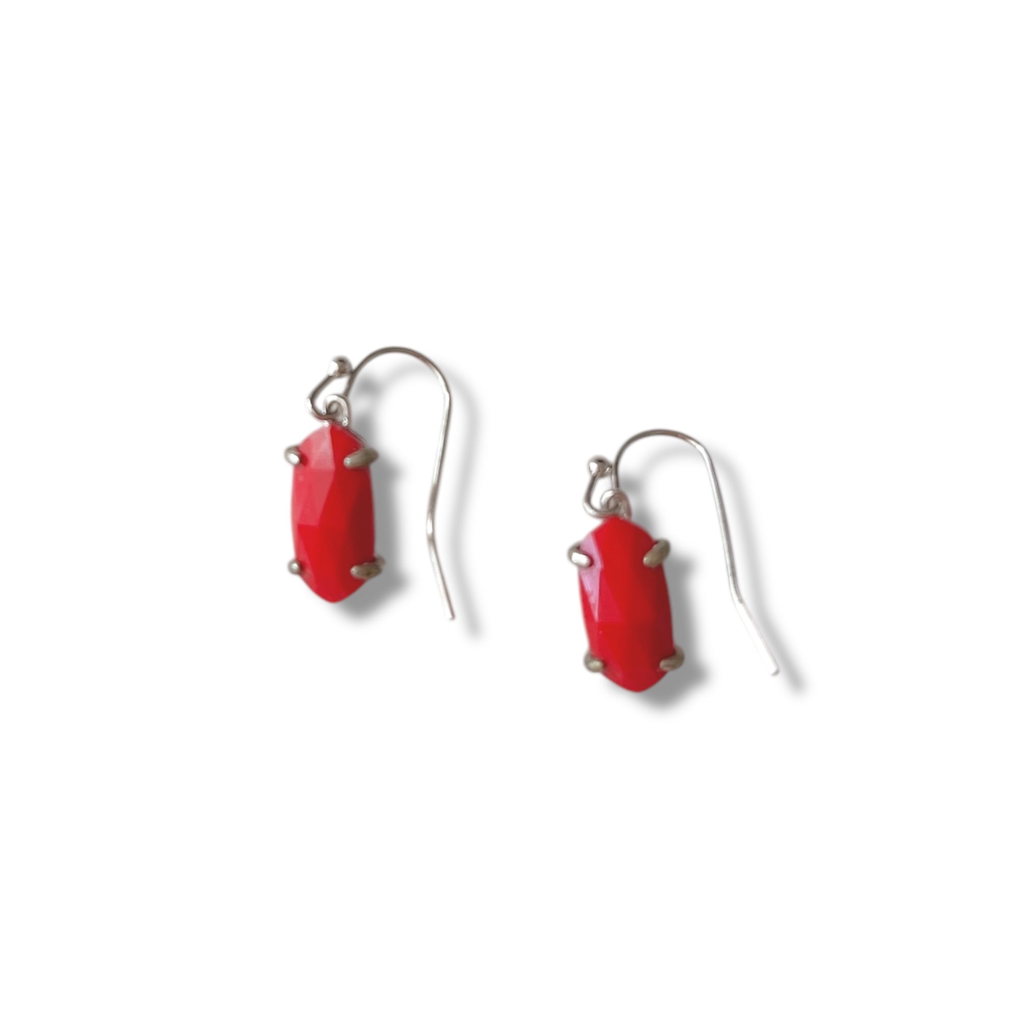 Lemmi Ruby Red Silver Earrings