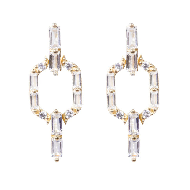 Liam Earrings Clear Crystals - Bella's House Tulsa