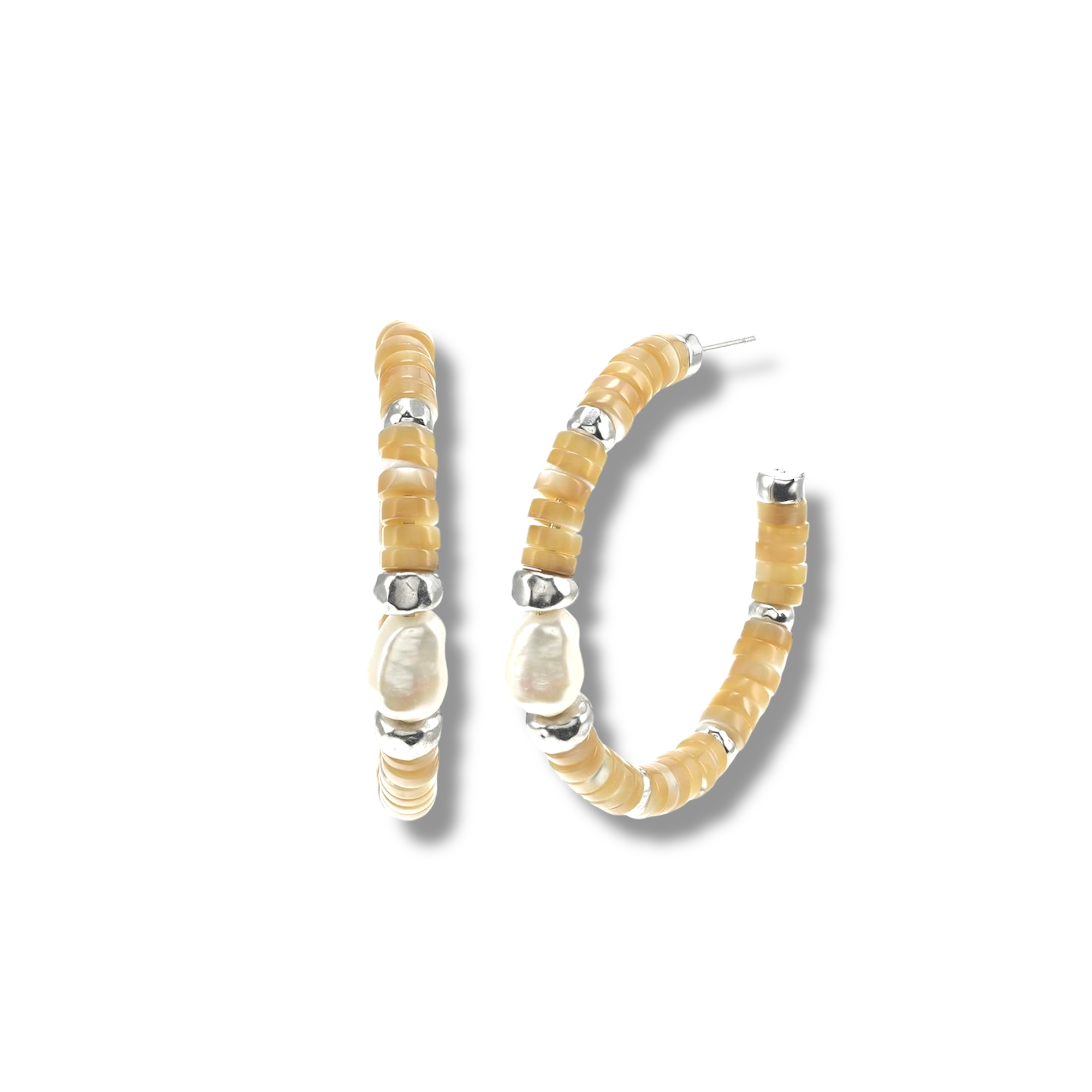 Lila Hoop Earrings in Natural Mix