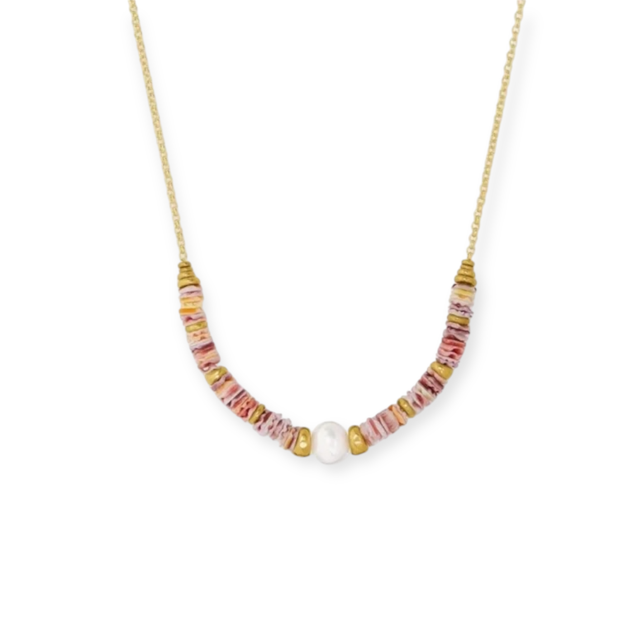 Lila Strand Gold Necklace in Pastel Mix