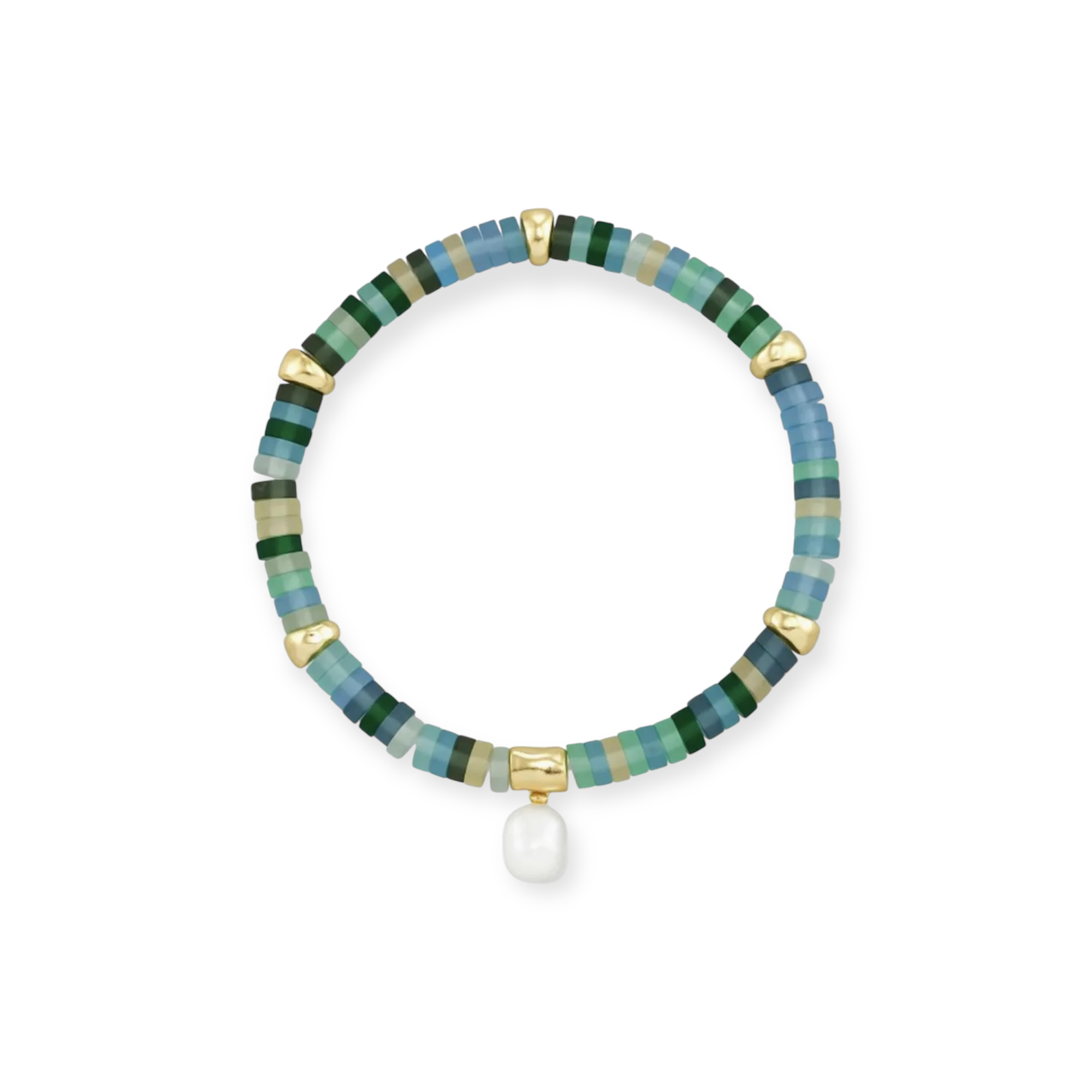 Lila Stretch Bracelet in Matte Sea Green