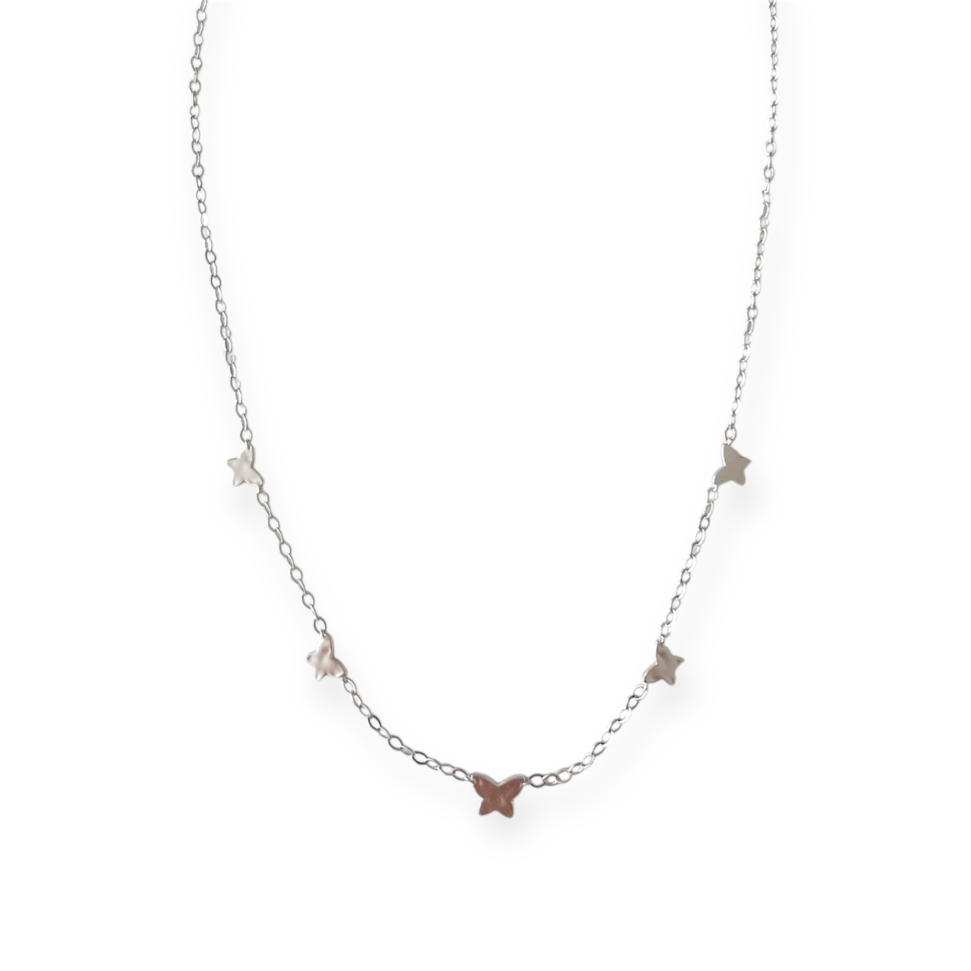 Lillia Butterfly Strand Necklace in Silver