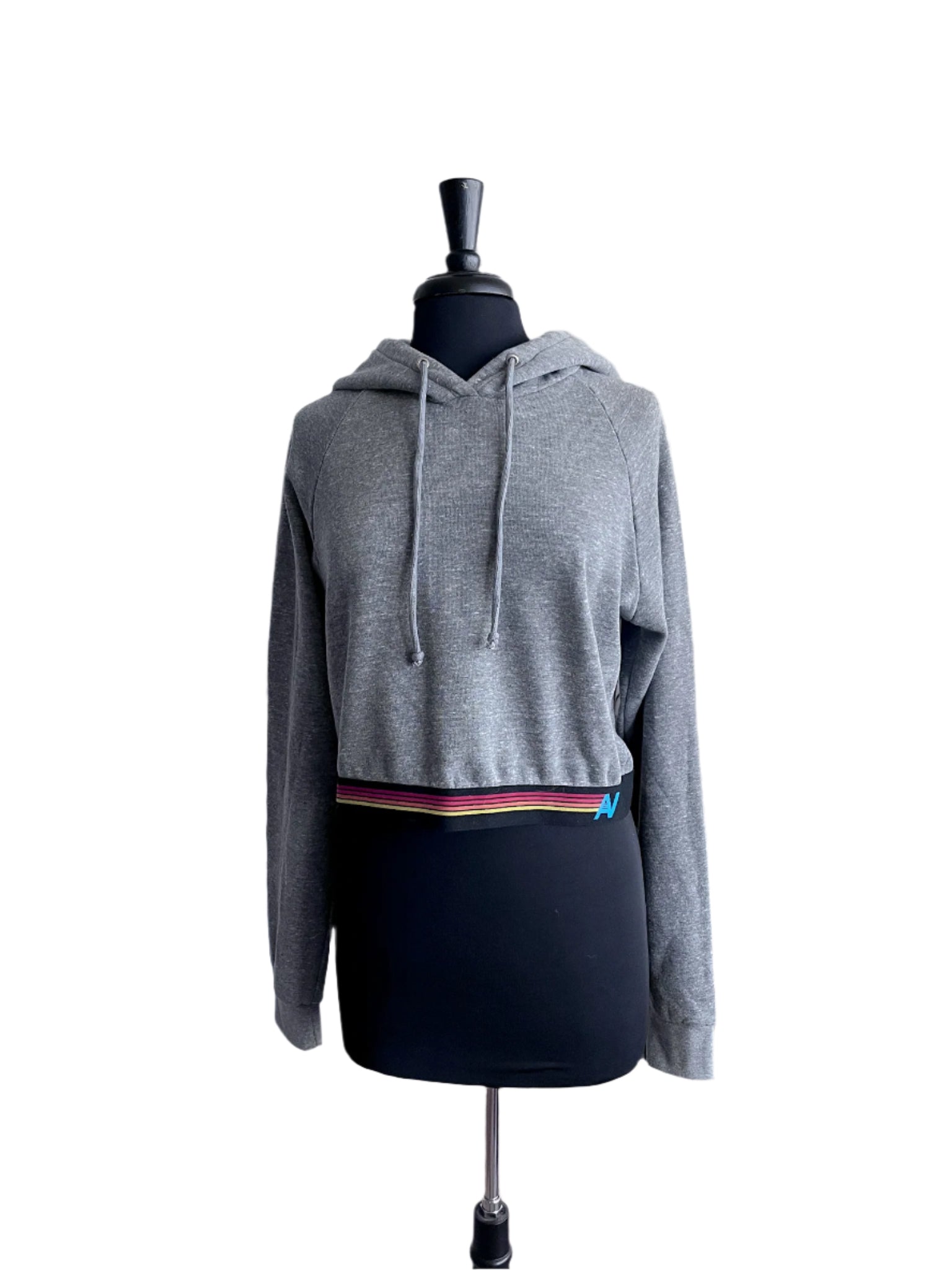 Logo Stripe Hoodie Heather Grey
