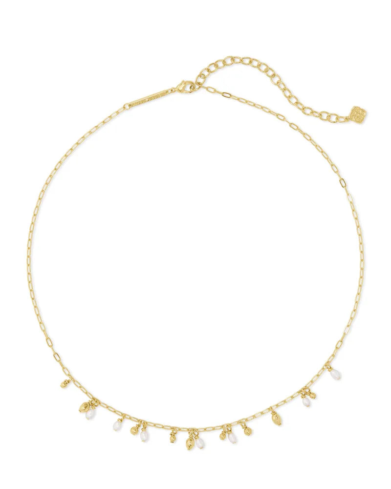 Mollie Gold Choker Necklace in Freshwater Cultured Pearl