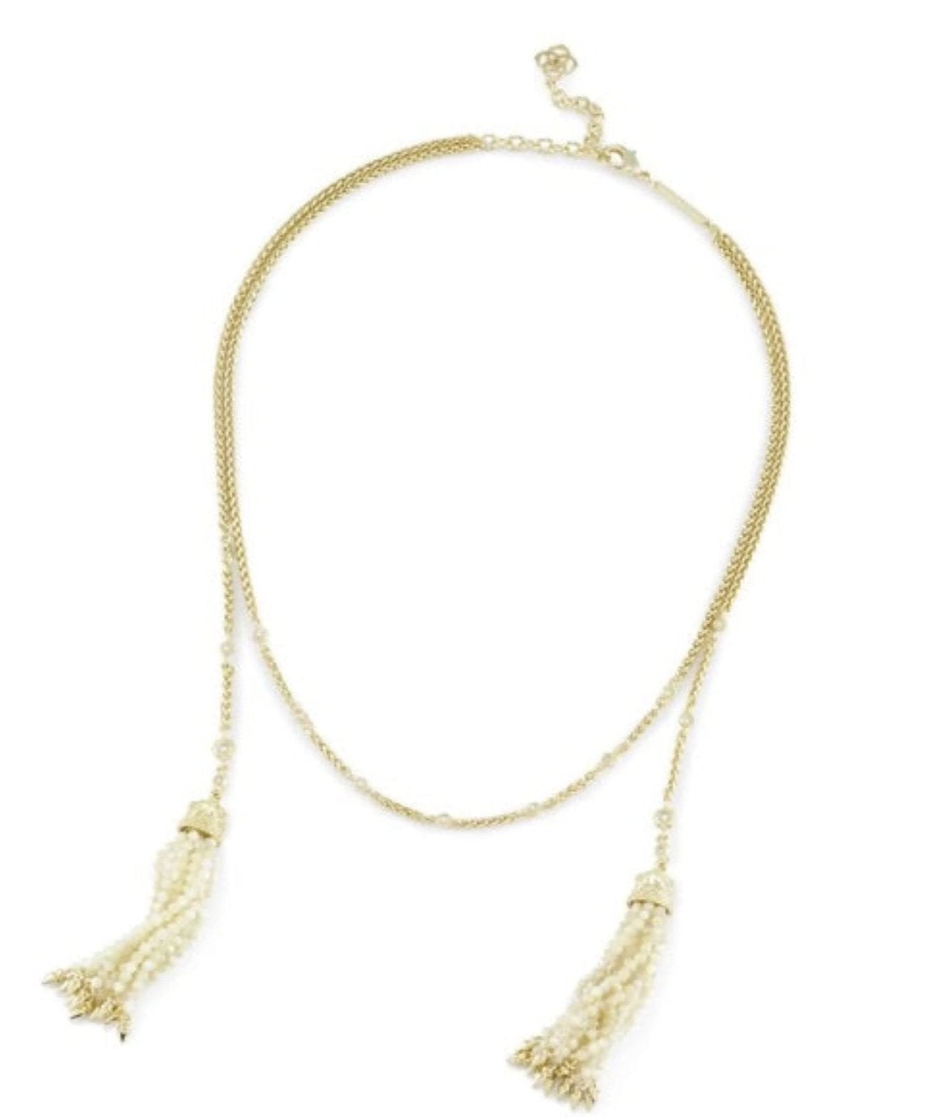 Monique Tassel Necklace Gold Mother of Pearl - Bella's House Tulsa
