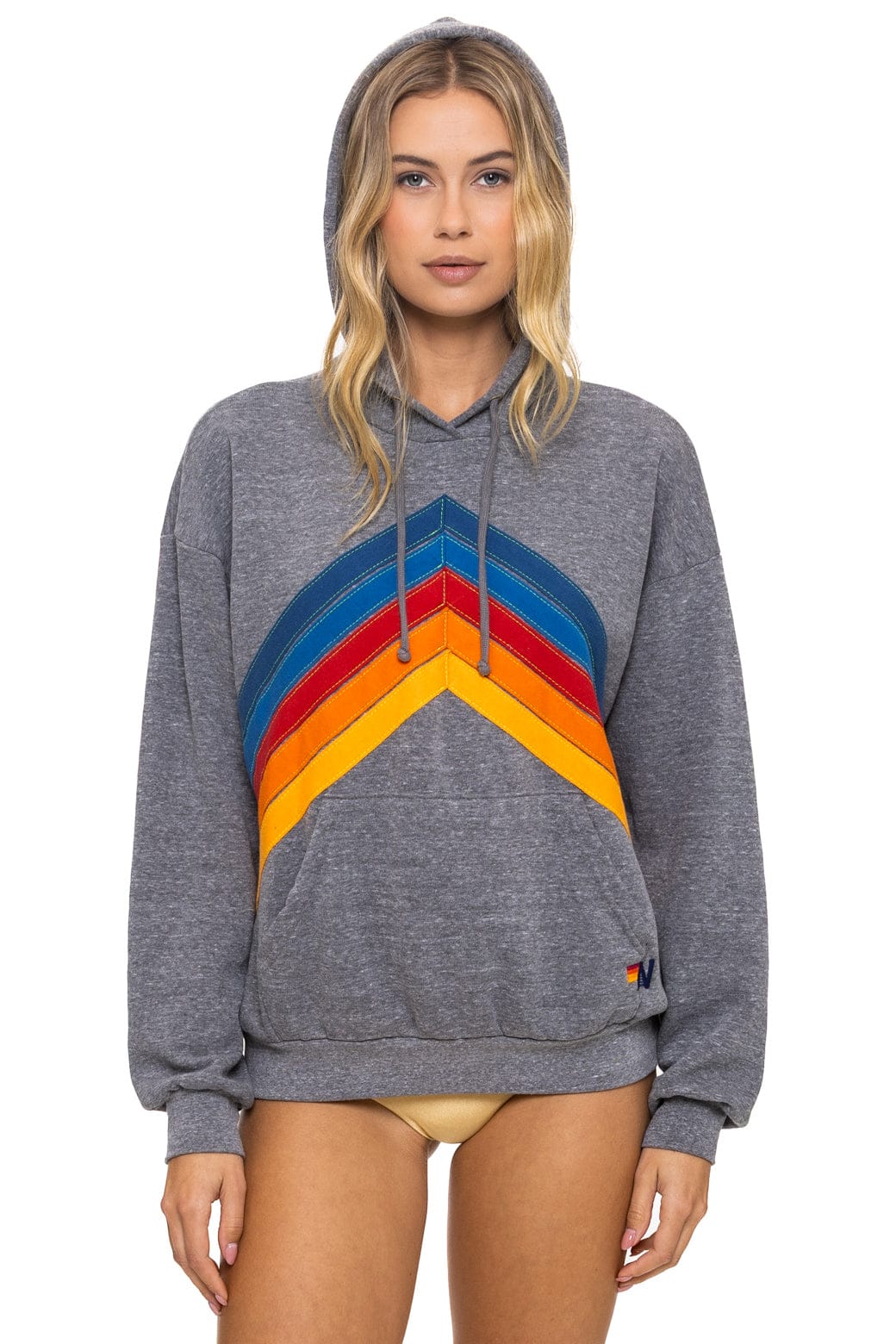 Mountain Stitch Chevron Pullover Hoodie- Heather Grey
