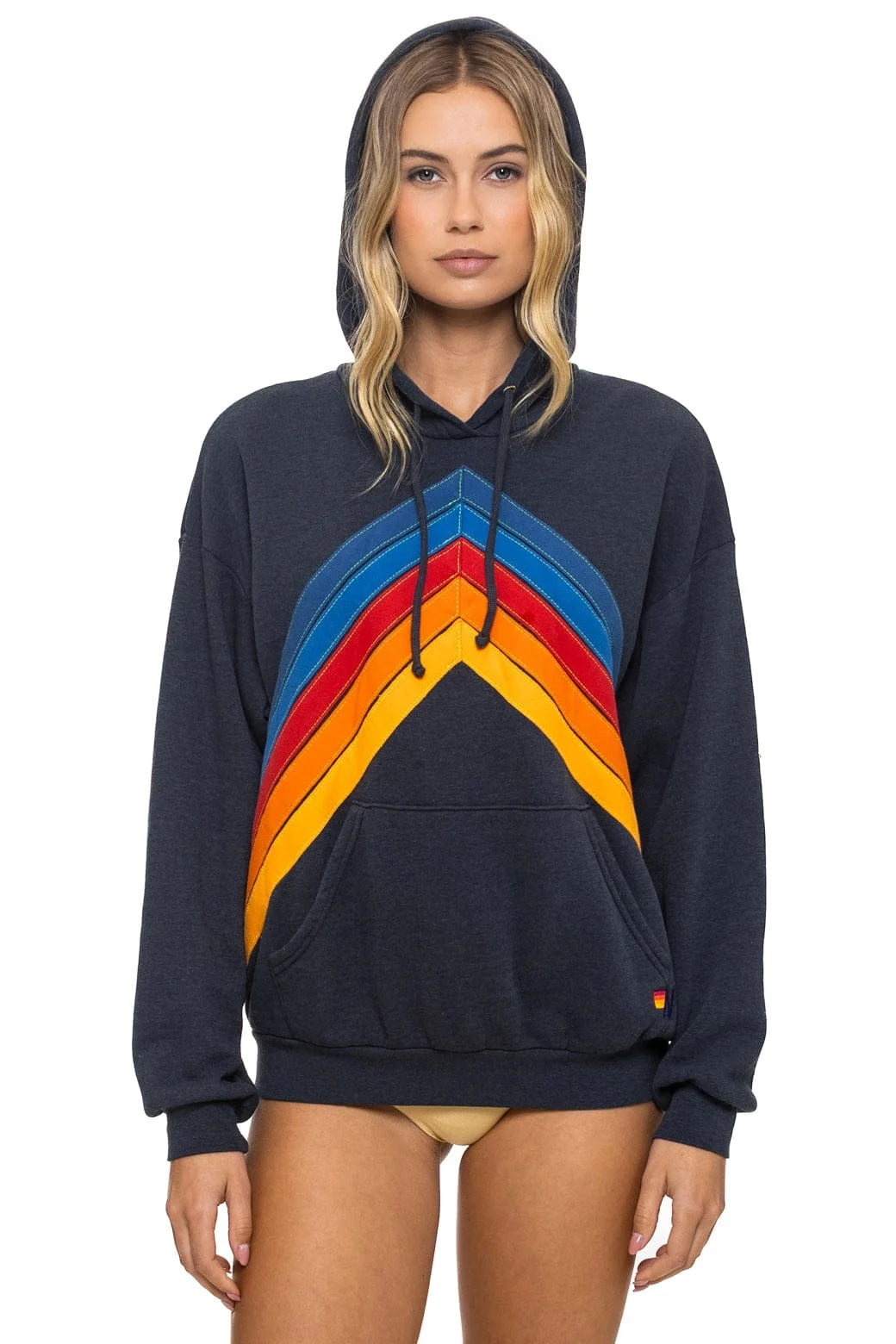 Mountain Stitch Chevron Pullover Hoodie- Charcoal