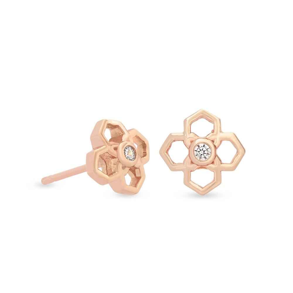 Rue Rose Gold Stud Earrings