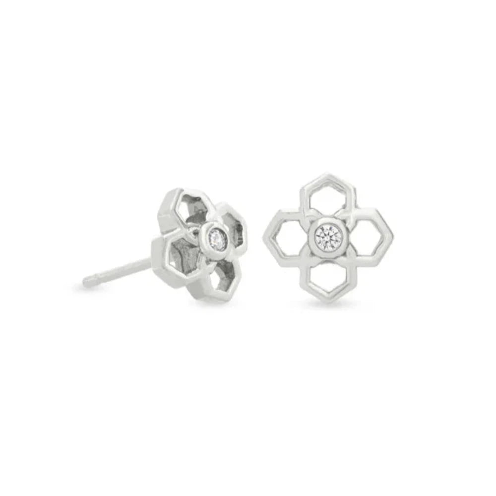 Rue Silver Stud Earrings - Bella's House Tulsa