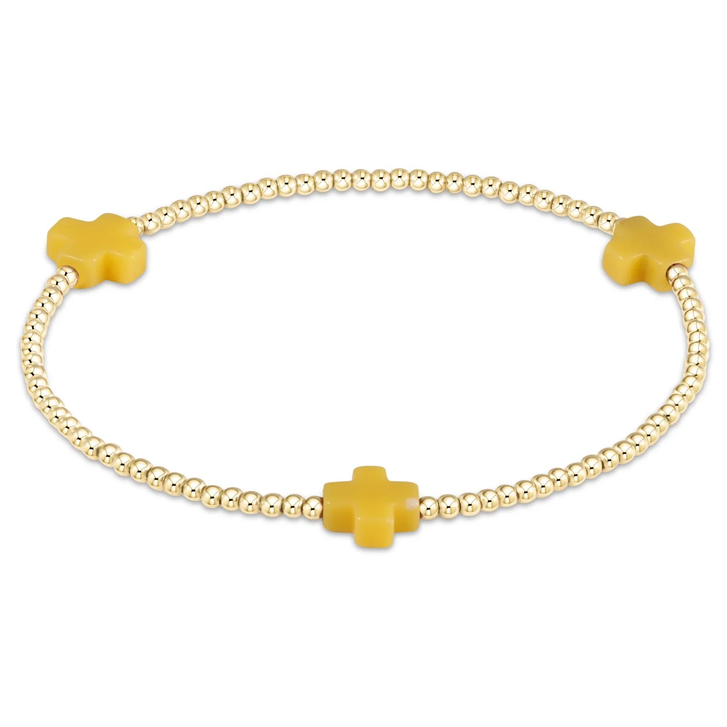 Signature Cross Gold Pattern Bracelet Canary 2mm