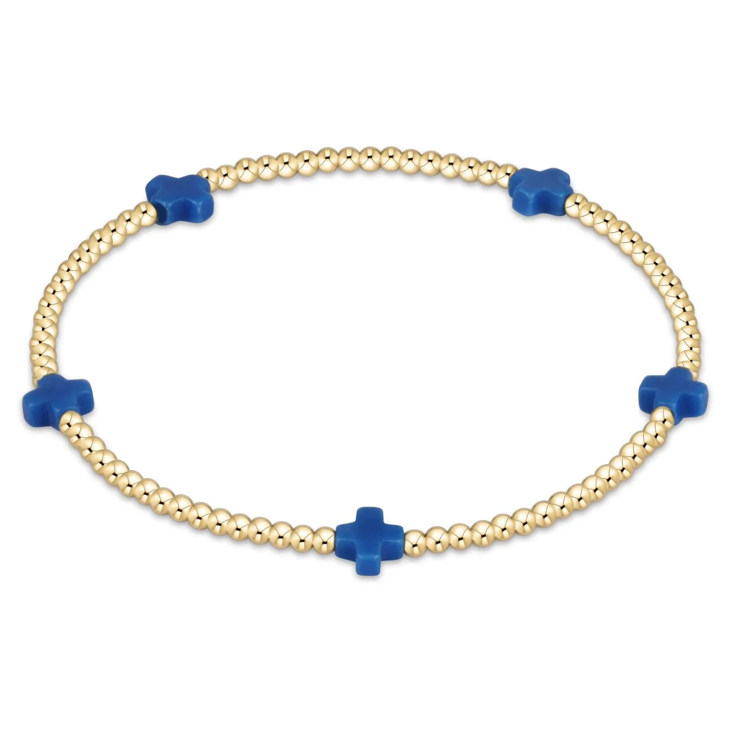 Signature Cross Small Bracelet Cobalt 2mm