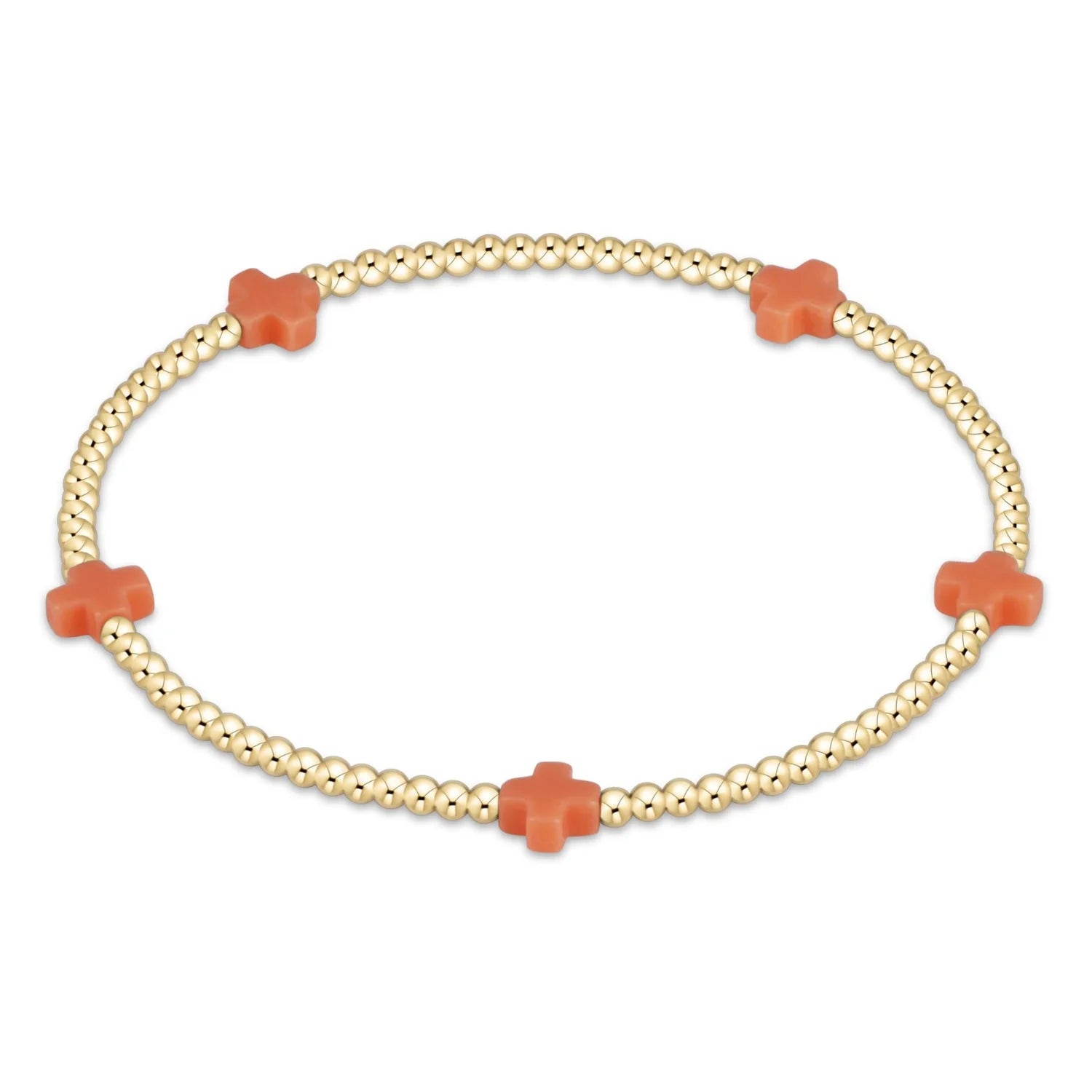 Signature Cross Small Bracelet Coral 2mm