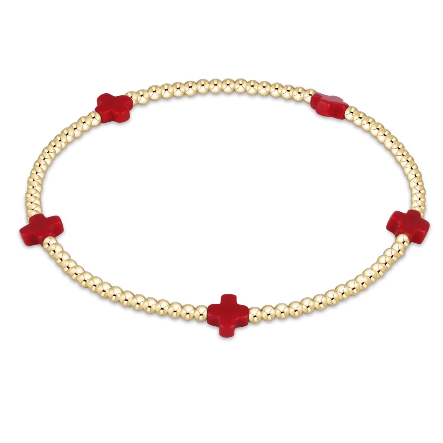 Signature Cross Small Bracelet Red 2mm