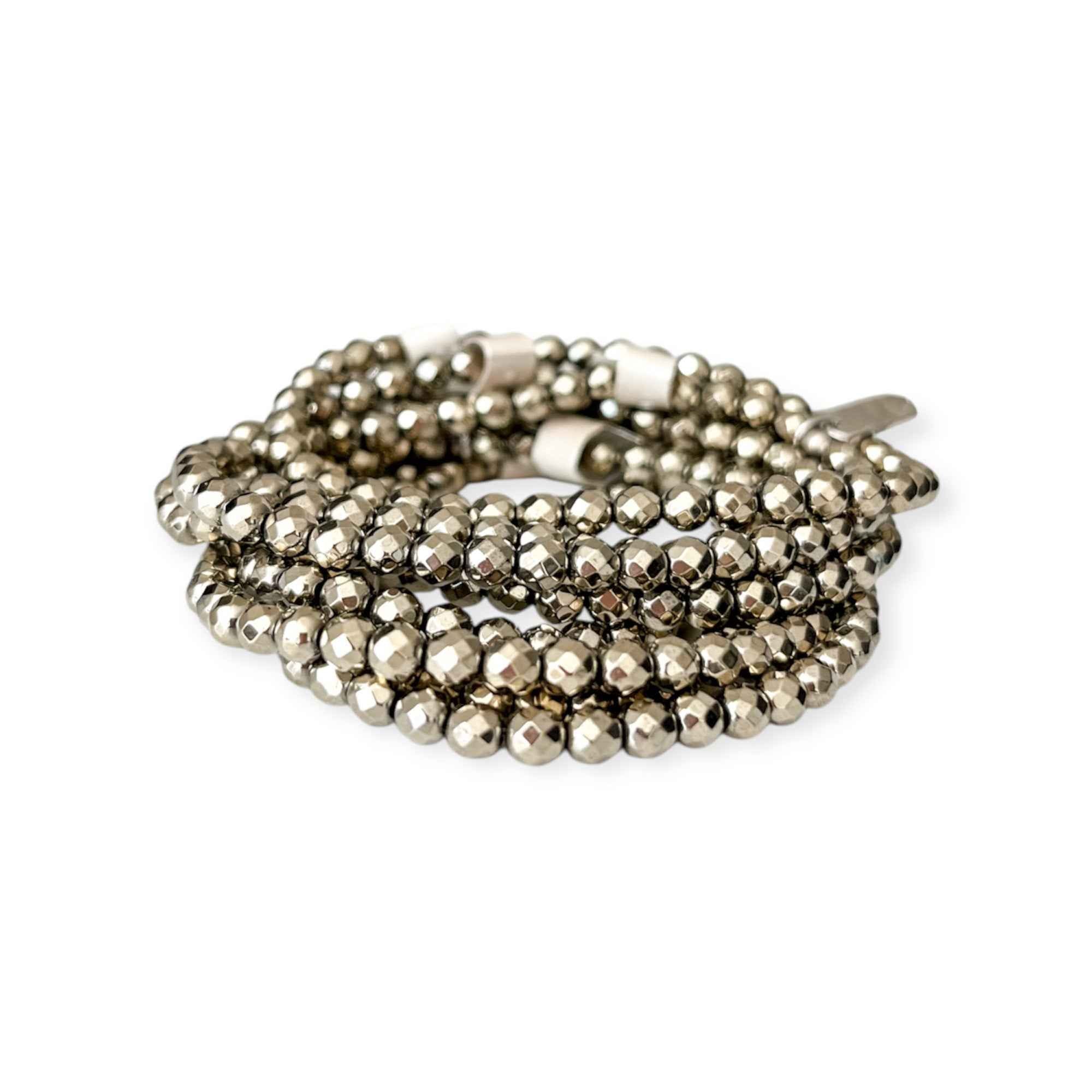 Silver Stretch Mini Bead Bracelet