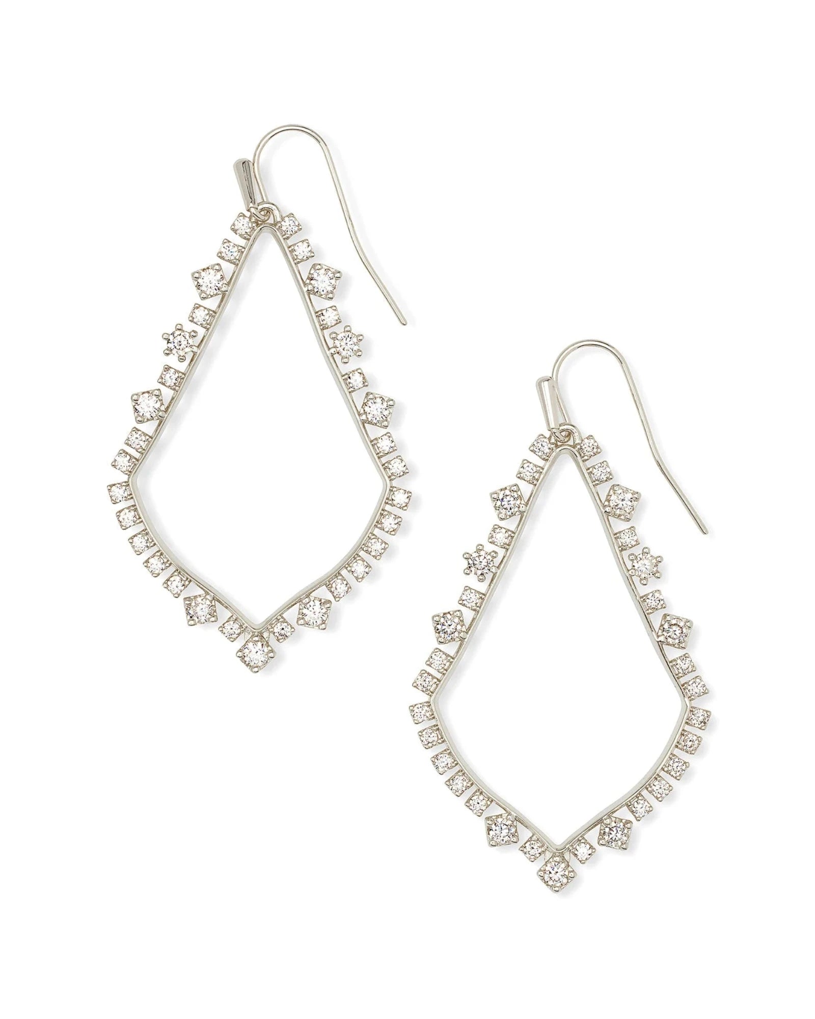 Sophee Crystal Drop Earrings in Silver