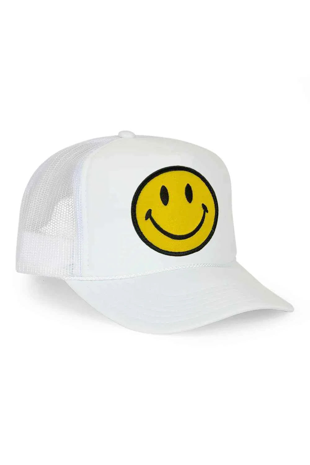 Smiley Vintage Low Rise Trucker Hat White