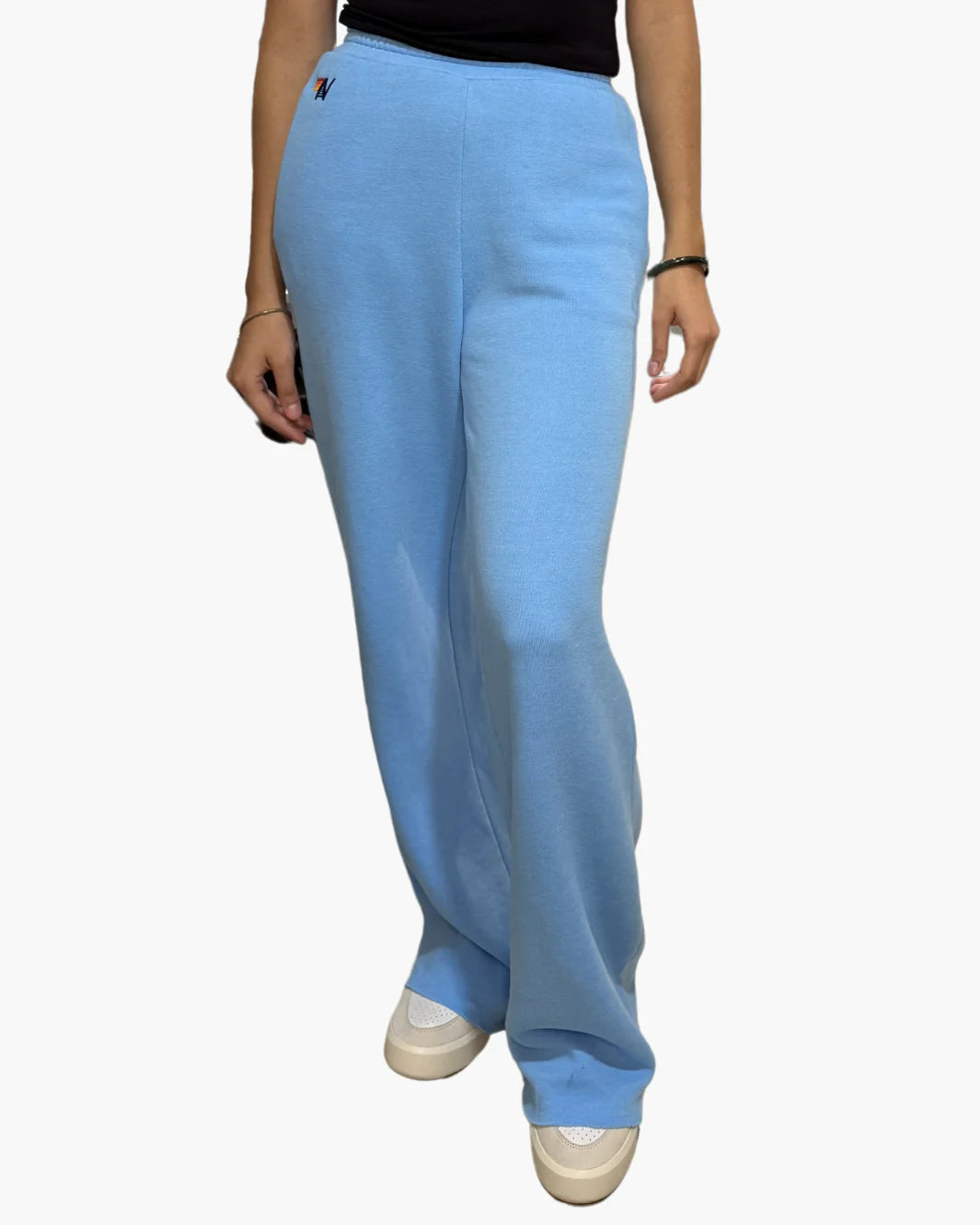 Wide Leg Women's Pocket Sweatpants-Sky Blue