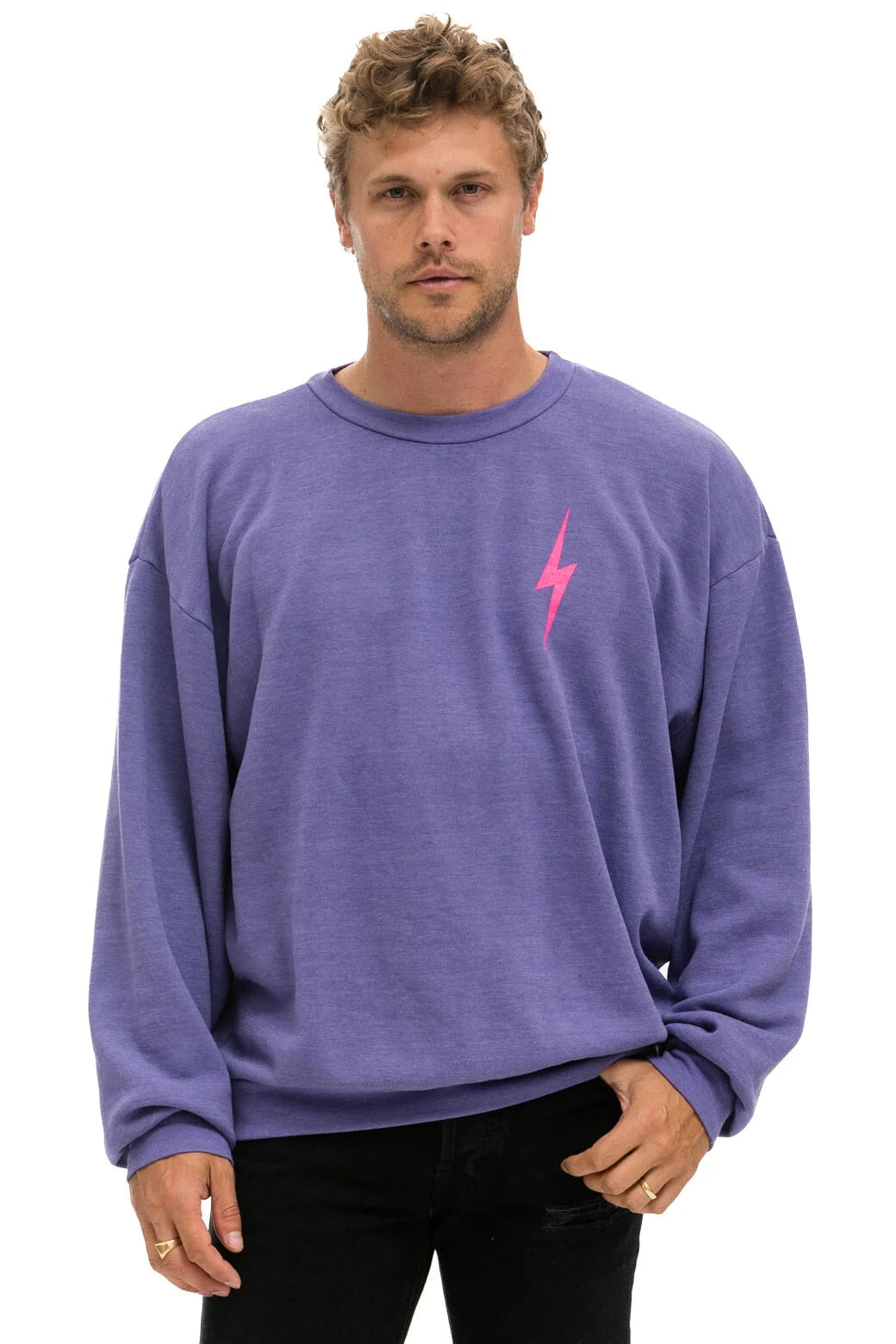 Bolt 2 Relaxed Crew Sweatshirt Lavender Pink - Bella's House Tulsa