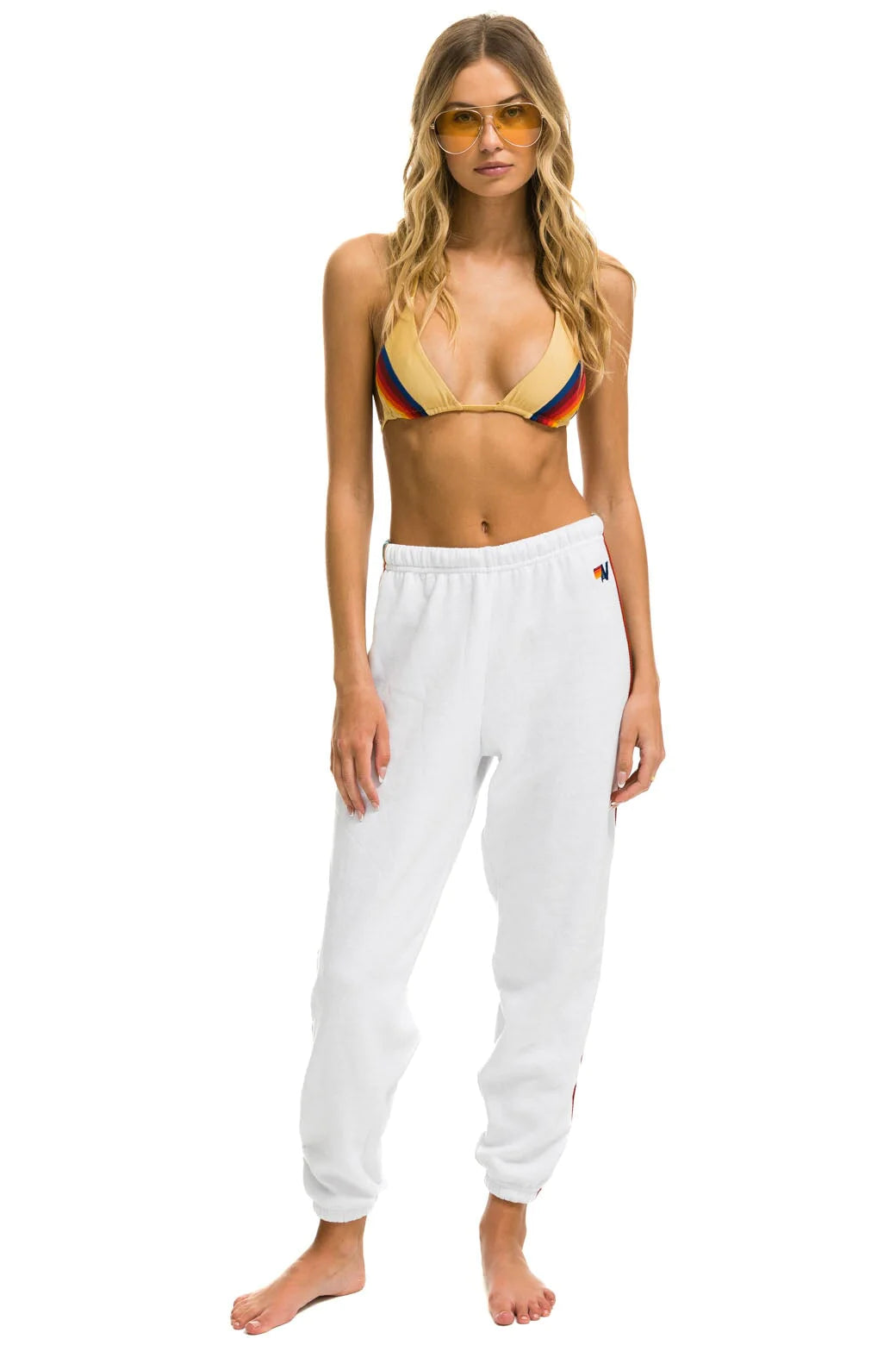 Bolt Stripe Sweatpant White - Bella's House Tulsa