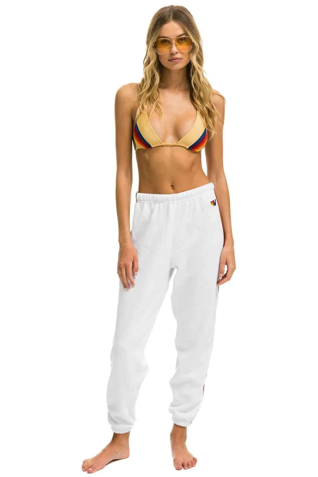 Bolt Stripe Sweatpants White