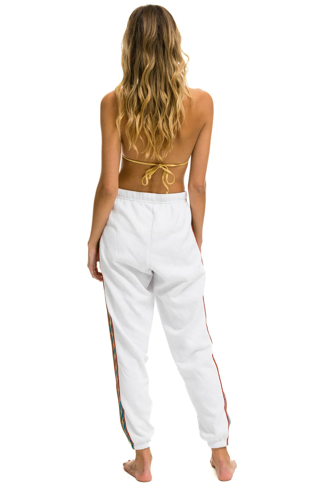 Bolt Stripe Sweatpant White - Bella's House Tulsa