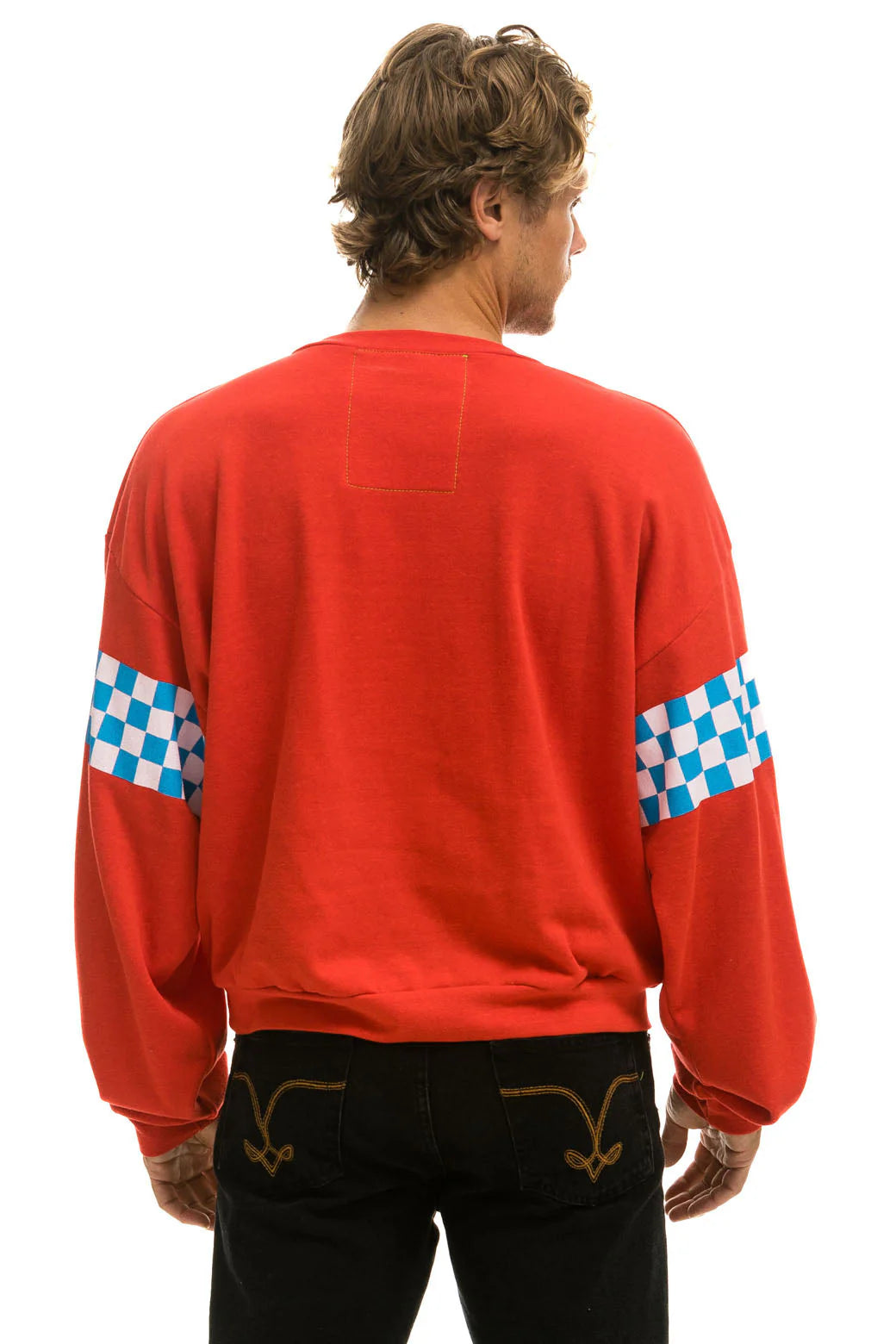 Check 2 Relaxed Crew Sweatshirt Red