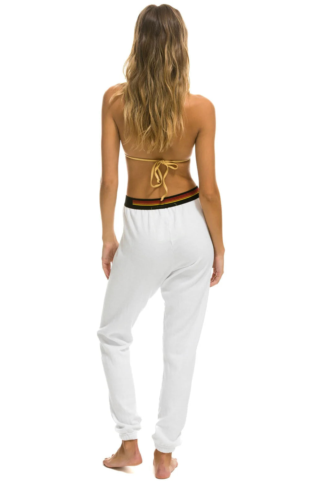 Logo Stripe Sweatpants White