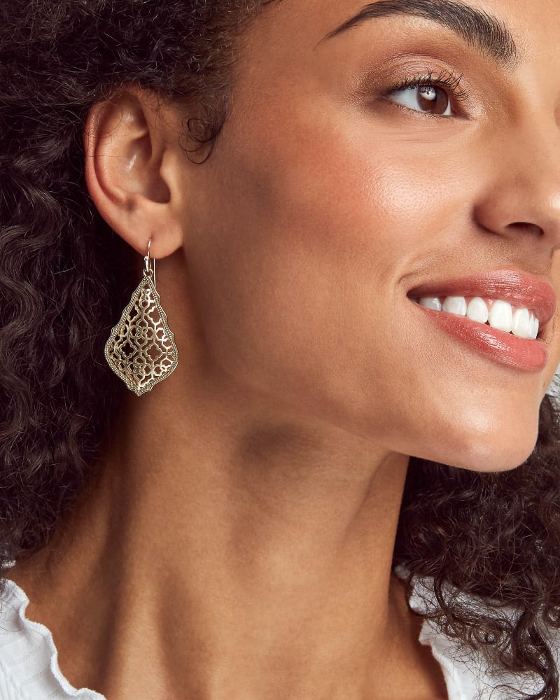 Addie Earring Rhodium Filigree Metal - Bella's House Tulsa