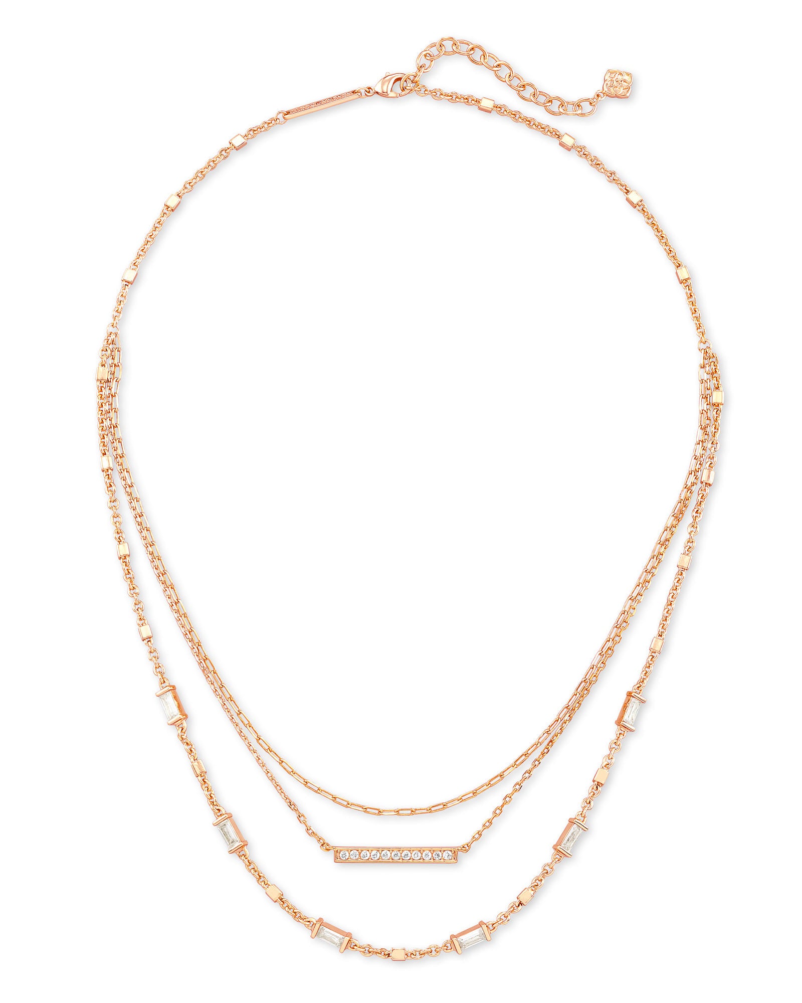 Addison Multi Strand Rose Gold Necklace