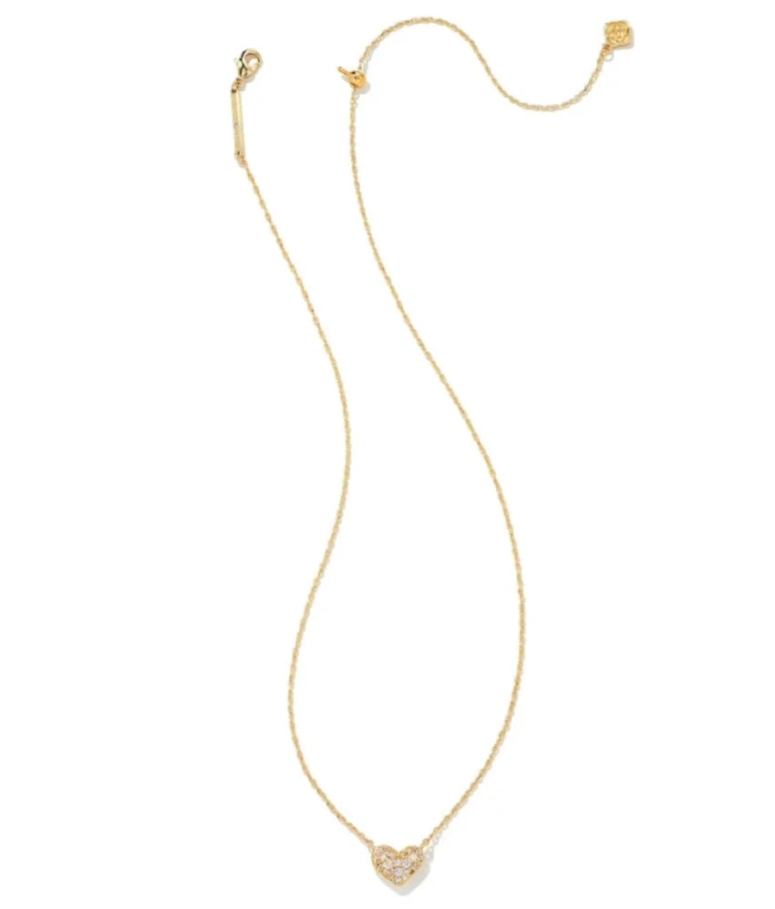 Ari Heart Gold Pave Crystal Pendant & Stud Gift Set - Bella's House Tulsa