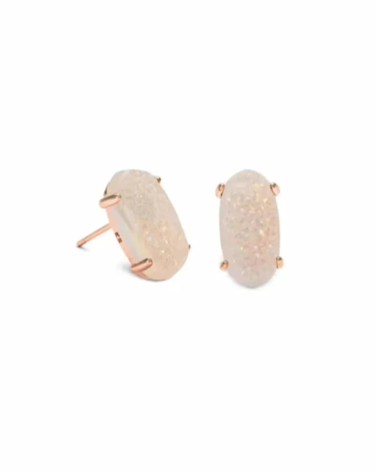 Betty Earrings in Rose Gold Iridescent Drusy