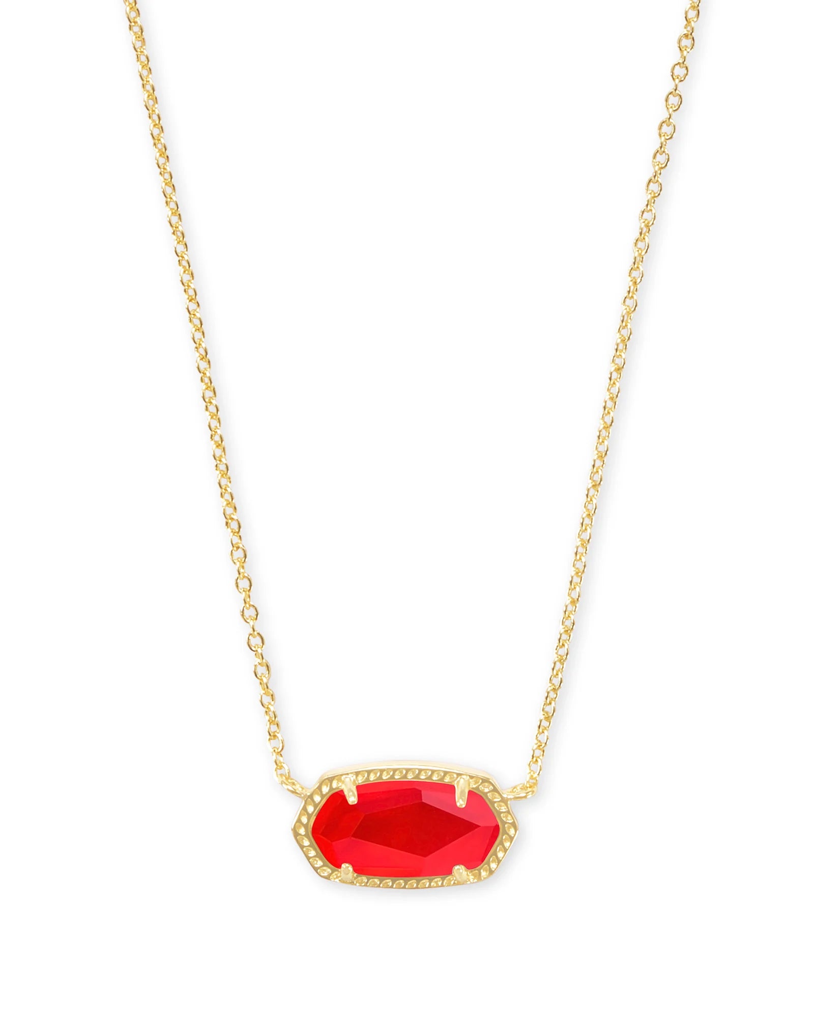 Elisa Gold Pendant Necklace in Red Illusion Boxed - Bella's House Tulsa