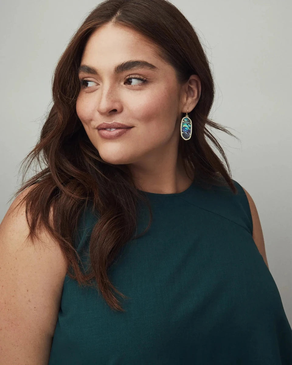 Elle Earring Rhodium Abalone Shell - Bella's House Tulsa