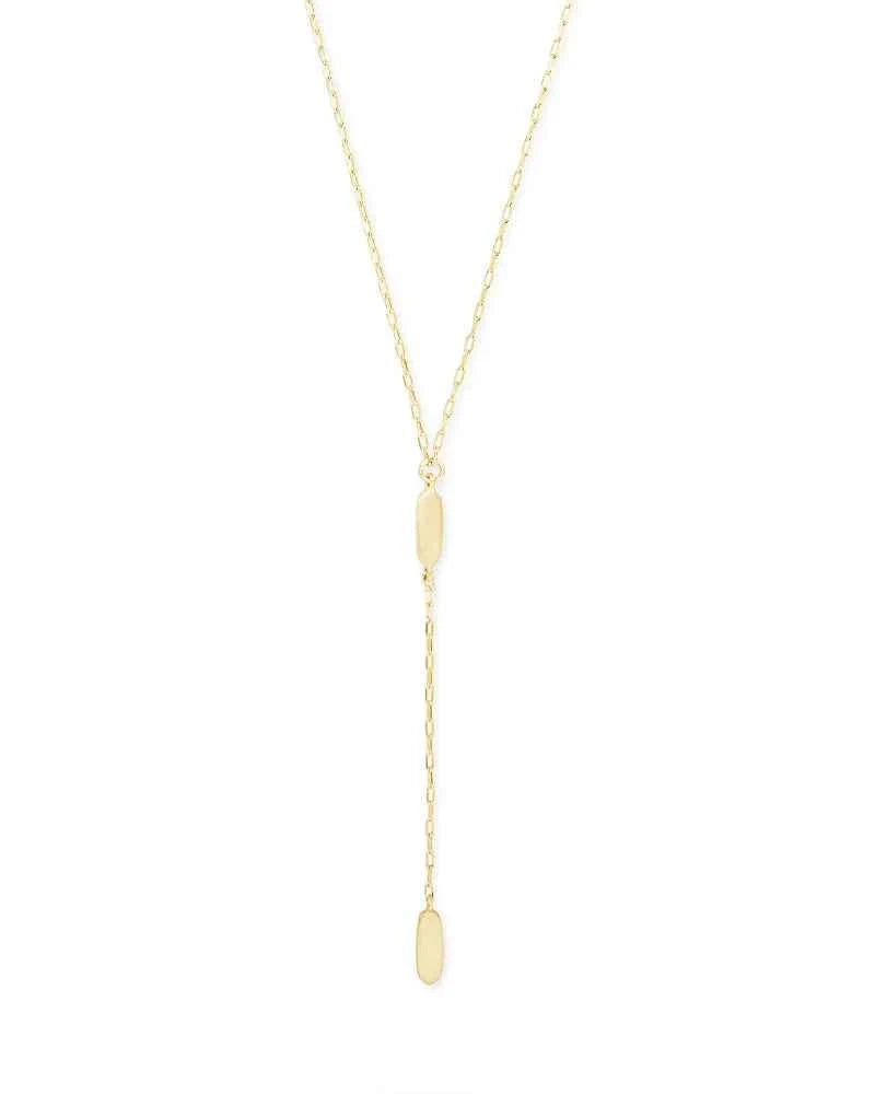 Fern Y Necklace in Gold